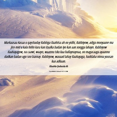 Picture 06 - Taariikhdii Labaad 14:11 SOM - Markaasaa Aasaa u qayshaday Rabbiga Ilaahiisa ah - Bible Verse Picture