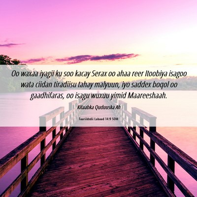 Picture 06 - Taariikhdii Labaad 14:9 SOM - Oo waxaa iyagii ku soo kacay Serax oo ahaa reer - Bible Verse Picture