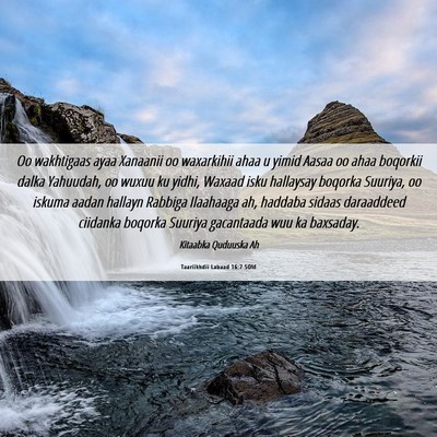 Picture 06 - Taariikhdii Labaad 16:7 SOM - Oo wakhtigaas ayaa Xanaanii oo waxarkihii ahaa u - Bible Verse Picture