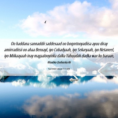 Picture 06 - Taariikhdii Labaad 17:7 SOM - Oo haddana sannaddii saddexaad oo boqortooyadiisa - Bible Verse Picture