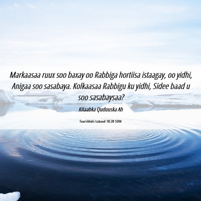 Picture 06 - Taariikhdii Labaad 18:20 SOM - Markaasaa ruux soo baxay oo Rabbiga hortiisa - Bible Verse Picture