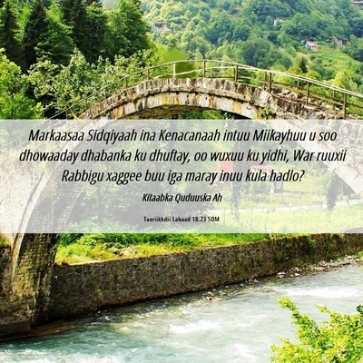 Picture 06 - Taariikhdii Labaad 18:23 SOM - Markaasaa Sidqiyaah ina Kenacanaah intuu - Bible Verse Picture