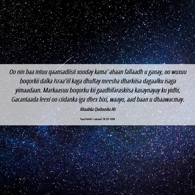 Picture 06 - Taariikhdii Labaad 18:33 SOM - Oo nin baa intuu qaansadiisii xooday kama' ahaan - Bible Verse Picture