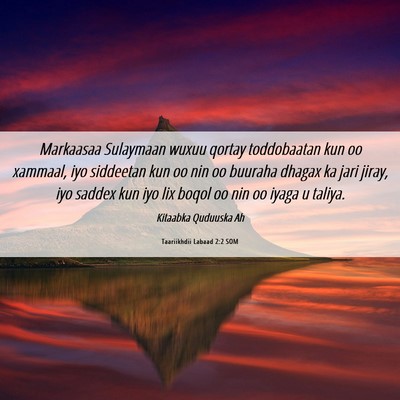 Picture 06 - Taariikhdii Labaad 2:2 SOM - Markaasaa Sulaymaan wuxuu qortay toddobaatan kun - Bible Verse Picture
