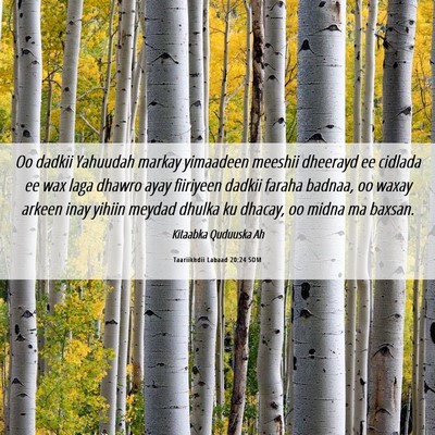 Picture 06 - Taariikhdii Labaad 20:24 SOM - Oo dadkii Yahuudah markay yimaadeen meeshii - Bible Verse Picture
