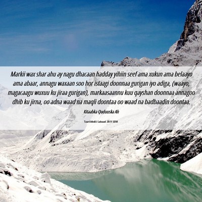 Picture 06 - Taariikhdii Labaad 20:9 SOM - Markii wax shar ahu ay nagu dhacaan hadday yihiin - Bible Verse Picture