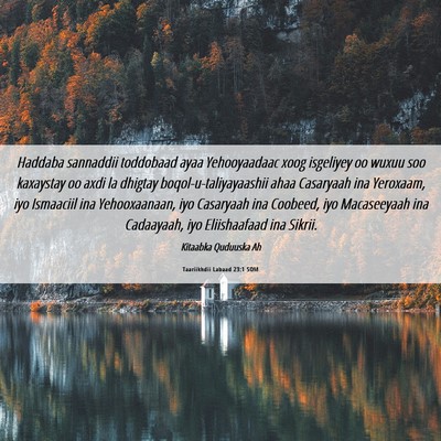 Picture 06 - Taariikhdii Labaad 23:1 SOM - Haddaba sannaddii toddobaad ayaa Yehooyaadaac - Bible Verse Picture