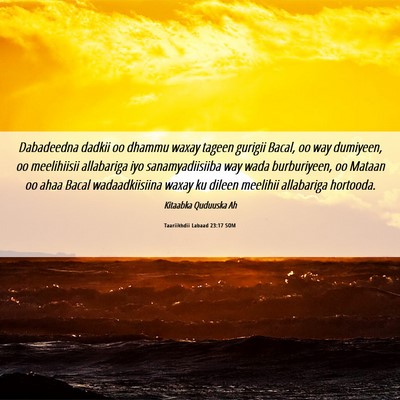 Picture 06 - Taariikhdii Labaad 23:17 SOM - Dabadeedna dadkii oo dhammu waxay tageen gurigii - Bible Verse Picture