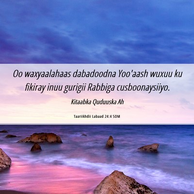 Picture 06 - Taariikhdii Labaad 24:4 SOM - Oo waxyaalahaas dabadoodna Yoo'aash wuxuu ku - Bible Verse Picture