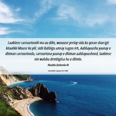Picture 06 - Taariikhdii Labaad 25:4 SOM - Laakiinse carruurtoodii ma uu dilin, wuxuuse - Bible Verse Picture