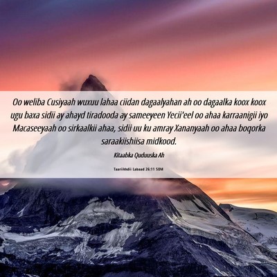 Picture 06 - Taariikhdii Labaad 26:11 SOM - Oo weliba Cusiyaah wuxuu lahaa ciidan dagaalyahan - Bible Verse Picture