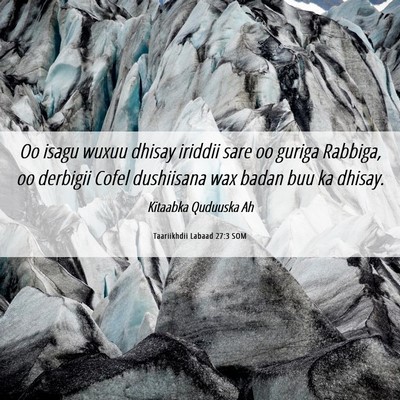 Picture 06 - Taariikhdii Labaad 27:3 SOM - Oo isagu wuxuu dhisay iriddii sare oo guriga - Bible Verse Picture