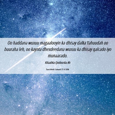 Picture 06 - Taariikhdii Labaad 27:4 SOM - Oo haddana wuxuu magaalooyin ka dhisay dalka - Bible Verse Picture
