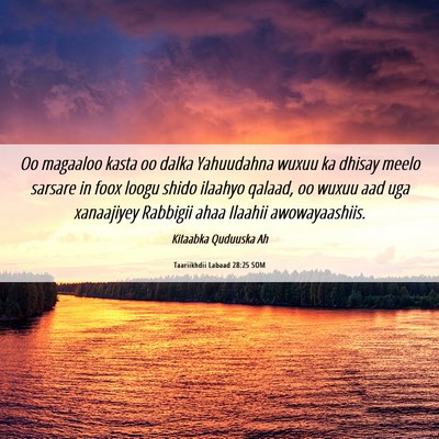 Picture 06 - Taariikhdii Labaad 28:25 SOM - Oo magaaloo kasta oo dalka Yahuudahna wuxuu ka - Bible Verse Picture