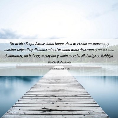 Picture 06 - Taariikhdii Labaad 29:19 SOM - Oo weliba Boqor Aaxaas intuu boqor ahaa weelashii - Bible Verse Picture