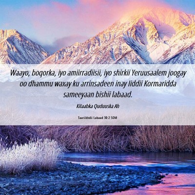 Picture 06 - Taariikhdii Labaad 30:2 SOM - Waayo, boqorka, iyo amiirradiisii, iyo shirkii - Bible Verse Picture