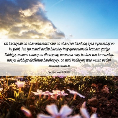 Picture 06 - Taariikhdii Labaad 31:10 SOM - Oo Casaryaah oo ahaa wadaadkii sare oo ahaa reer - Bible Verse Picture