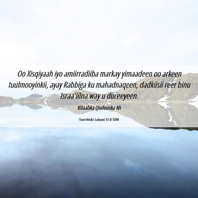 Picture 06 - Taariikhdii Labaad 31:8 SOM - Oo Xisqiyaah iyo amiirradiiba markay yimaadeen oo - Bible Verse Picture
