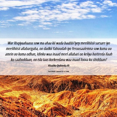 Picture 06 - Taariikhdii Labaad 32:12 SOM - War Xisqiyaahaasu sow ma ahaa kii wada - Bible Verse Picture