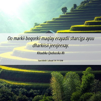Picture 06 - Taariikhdii Labaad 34:19 SOM - Oo markii boqorkii maqlay erayadii sharciga ayuu - Bible Verse Picture