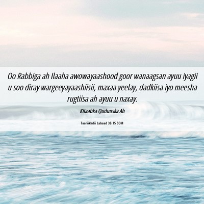 Picture 06 - Taariikhdii Labaad 36:15 SOM - Oo Rabbiga ah Ilaaha awowayaashood goor wanaagsan - Bible Verse Picture