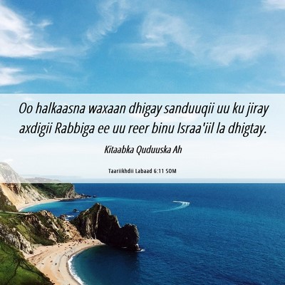 Picture 06 - Taariikhdii Labaad 6:11 SOM - Oo halkaasna waxaan dhigay sanduuqii uu ku jiray - Bible Verse Picture