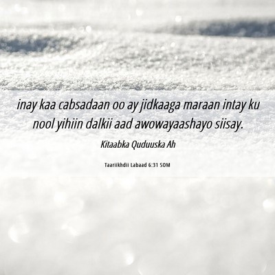 Picture 06 - Taariikhdii Labaad 6:31 SOM - inay kaa cabsadaan oo ay jidkaaga maraan intay ku - Bible Verse Picture