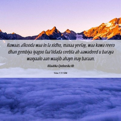 Picture 06 - Tiitos 1:11 SOM - Kuwaas afkooda waa in la xidho, maxaa yeelay, waa - Bible Verse Picture