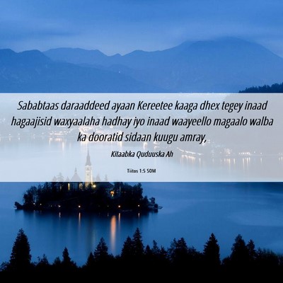 Picture 06 - Tiitos 1:5 SOM - Sababtaas daraaddeed ayaan Kereetee kaaga dhex - Bible Verse Picture