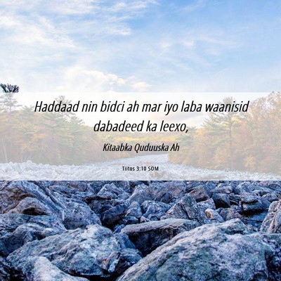Picture 06 - Tiitos 3:10 SOM - Haddaad nin bidci ah mar iyo laba waanisid - Bible Verse Picture