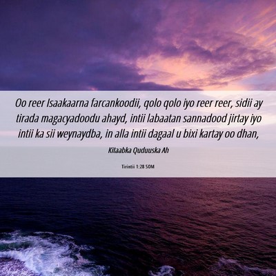 Picture 06 - Tirintii 1:28 SOM - Oo reer Isaakaarna farcankoodii, qolo qolo iyo - Bible Verse Picture