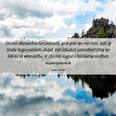 Picture 06 - Tirintii 1:34 SOM - Oo reer Manasehna farcankoodii, qolo qolo iyo - Bible Verse Picture