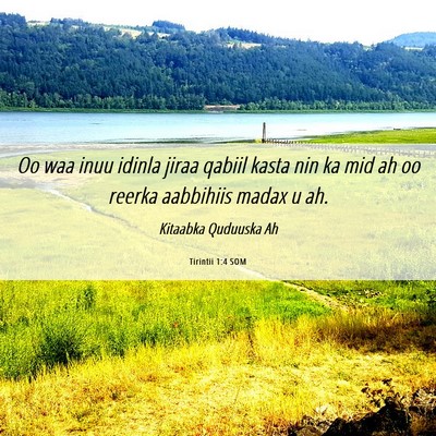 Picture 06 - Tirintii 1:4 SOM - Oo waa inuu idinla jiraa qabiil kasta nin ka mid - Bible Verse Picture