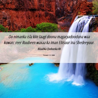 Picture 06 - Tirintii 1:5 SOM - Oo nimanka isla kiin taagi doona magacyadooduna - Bible Verse Picture