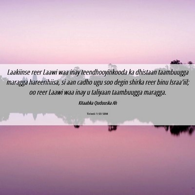 Picture 06 - Tirintii 1:53 SOM - Laakiinse reer Laawi waa inay teendhooyinkooda ka - Bible Verse Picture