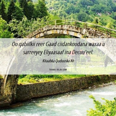 Picture 06 - Tirintii 10:20 SOM - Oo qabiilkii reer Gaad ciidankoodana waxaa u - Bible Verse Picture