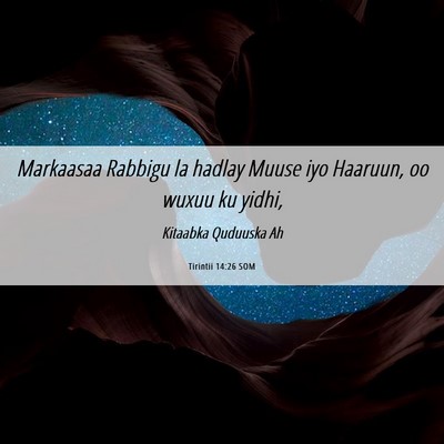 Picture 06 - Tirintii 14:26 SOM - Markaasaa Rabbigu la hadlay Muuse iyo Haaruun, oo - Bible Verse Picture