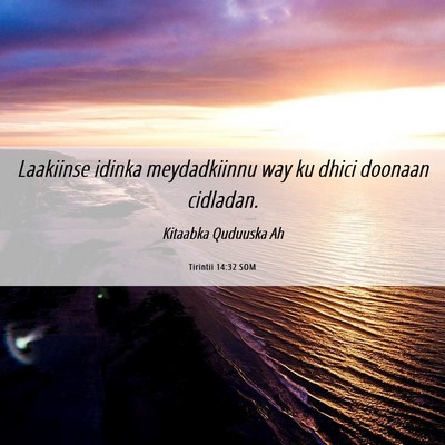 Picture 06 - Tirintii 14:32 SOM - Laakiinse idinka meydadkiinnu way ku dhici - Bible Verse Picture