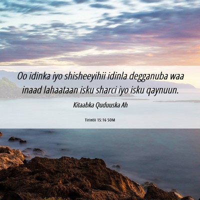 Picture 06 - Tirintii 15:16 SOM - Oo idinka iyo shisheeyihii idinla degganuba waa - Bible Verse Picture