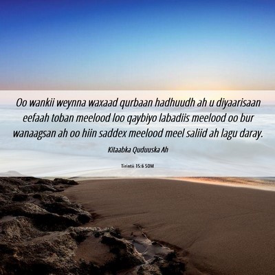 Picture 06 - Tirintii 15:6 SOM - Oo wankii weynna waxaad qurbaan hadhuudh ah u - Bible Verse Picture