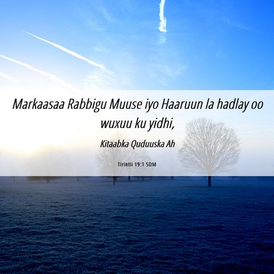 Picture 06 - Tirintii 19:1 SOM - Markaasaa Rabbigu Muuse iyo Haaruun la hadlay oo - Bible Verse Picture