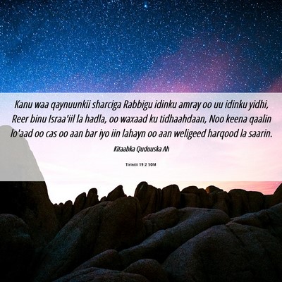 Picture 06 - Tirintii 19:2 SOM - Kanu waa qaynuunkii sharciga Rabbigu idinku amray - Bible Verse Picture