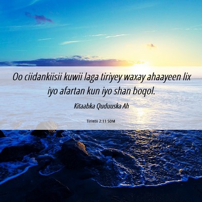 Picture 06 - Tirintii 2:11 SOM - Oo ciidankiisii kuwii laga tiriyey waxay ahaayeen - Bible Verse Picture