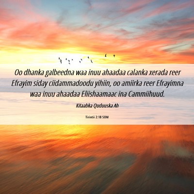 Picture 06 - Tirintii 2:18 SOM - Oo dhanka galbeedna waa inuu ahaadaa calanka - Bible Verse Picture