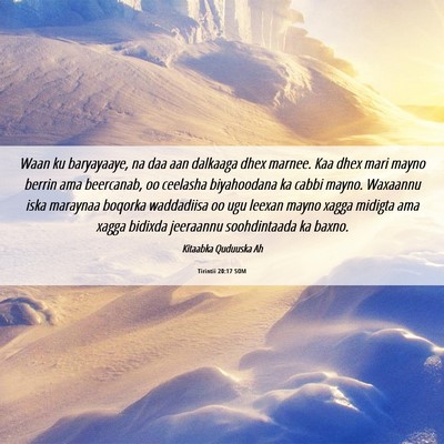 Picture 06 - Tirintii 20:17 SOM - Waan ku baryayaaye, na daa aan dalkaaga dhex - Bible Verse Picture