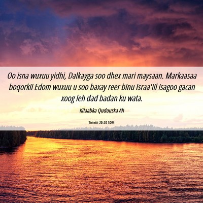 Picture 06 - Tirintii 20:20 SOM - Oo isna wuxuu yidhi, Dalkayga soo dhex mari - Bible Verse Picture