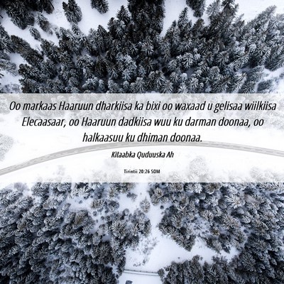 Picture 06 - Tirintii 20:26 SOM - Oo markaas Haaruun dharkiisa ka bixi oo waxaad u - Bible Verse Picture