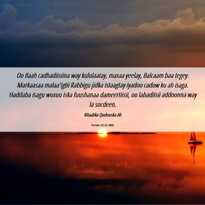 Picture 06 - Tirintii 22:22 SOM - Oo Ilaah cadhadiisiina way kululaatay, maxaa - Bible Verse Picture