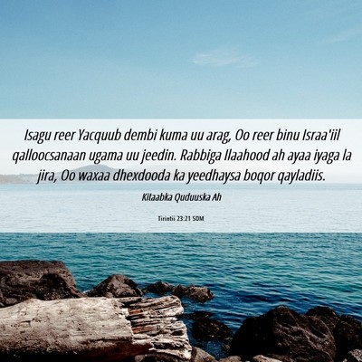 Picture 06 - Tirintii 23:21 SOM - Isagu reer Yacquub dembi kuma uu arag, Oo reer - Bible Verse Picture