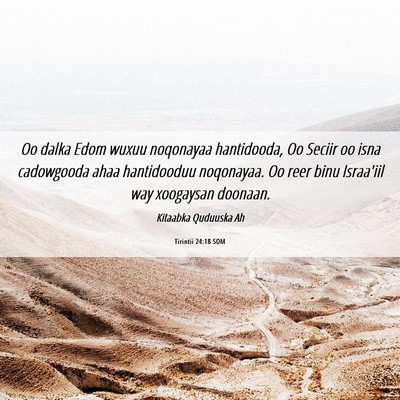 Picture 06 - Tirintii 24:18 SOM - Oo dalka Edom wuxuu noqonayaa hantidooda, Oo - Bible Verse Picture